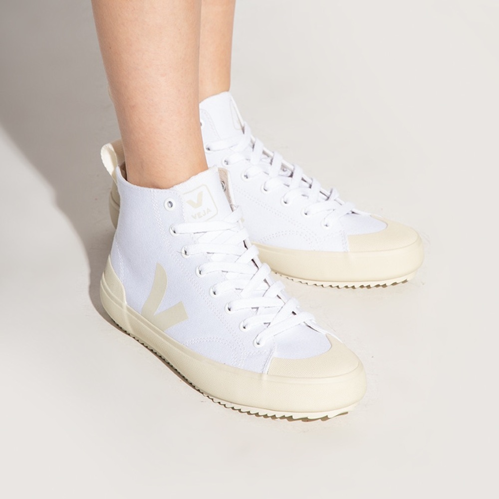 Veja Nova Canvas High Top White Butter Sneakers
